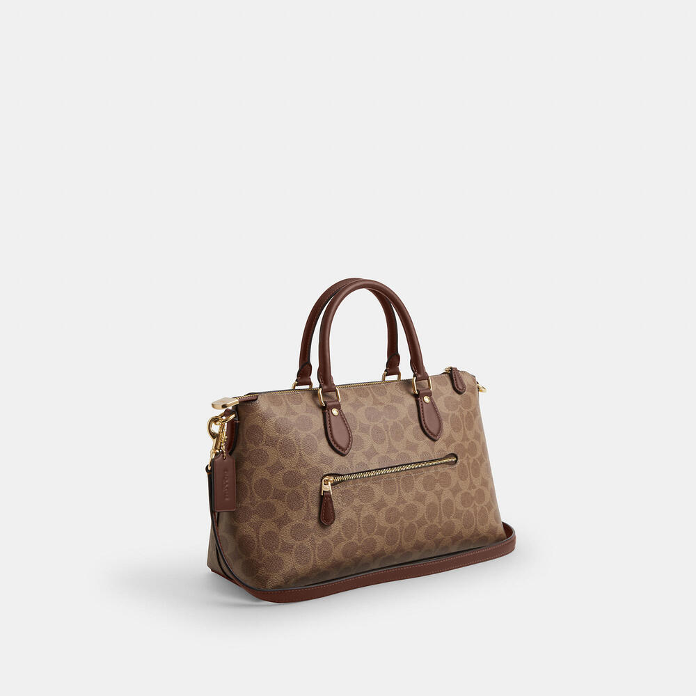 Coach Georgia Satchel Bag (Tan & Brown) - Picture 2 of 9